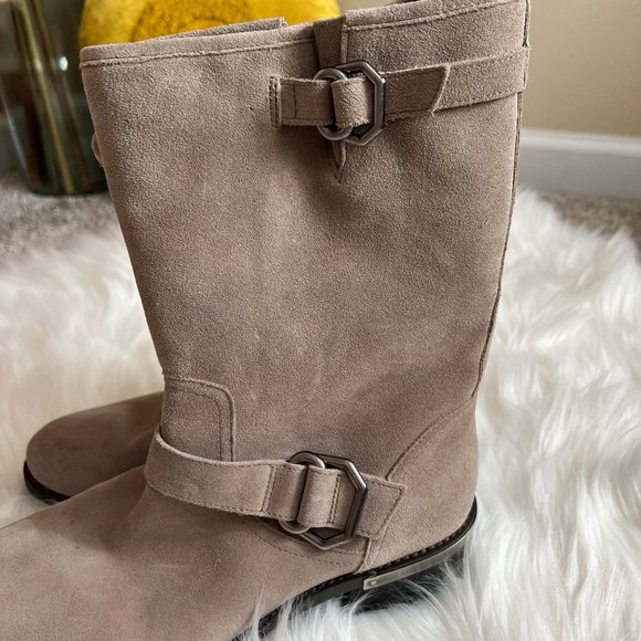 Suede Mid Calf Boots - Picture 3 of 5